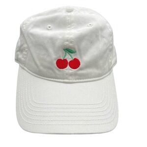 White hat with embroidered cherry. Adjustable back. NWT retails‎ for $15